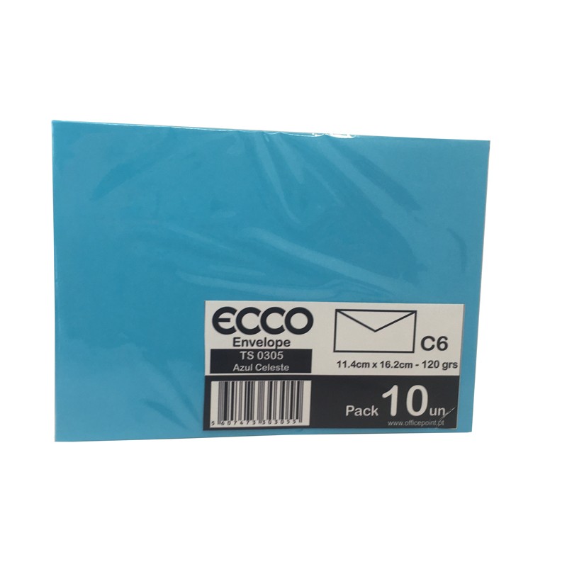 Pack 10 Envelopes C6 114x162 TS-0305 Azul Celeste