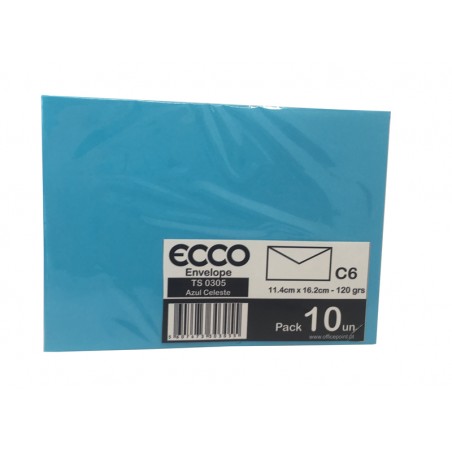 Pack 10 Envelopes C6 114x162 TS-0305 Azul Celeste