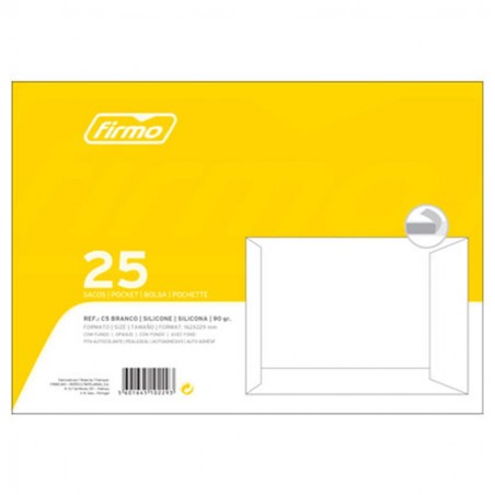Pack 25 Sacos Envelope C5 162x229mm Silicone Branco