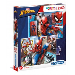 Puzzle 2x60 Peças Clementoni 21608 Spiderman