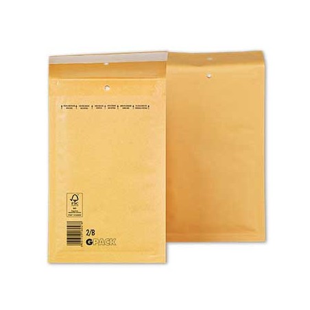 Pack 10 Envelopes Almofadados Kraft 2B-00 120x210