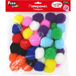 Pack 52 Pompons 5cm Cores...