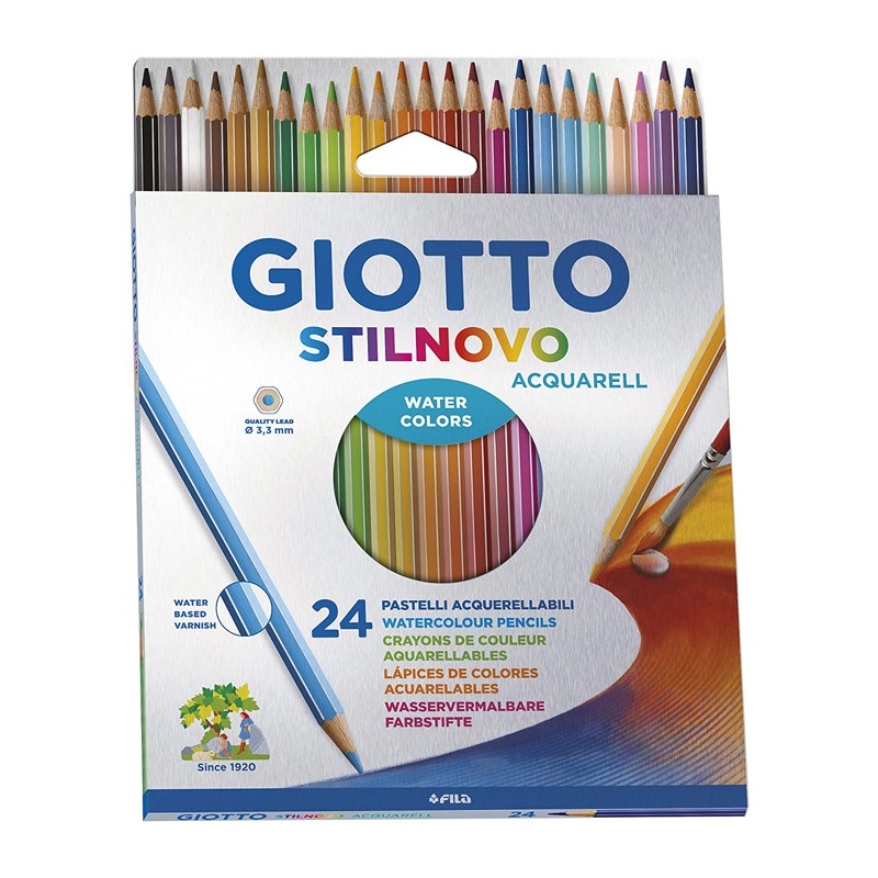 Lápis de Cor Giotto Aguarela Stilnovo 255800 - Caixa 24 unidades