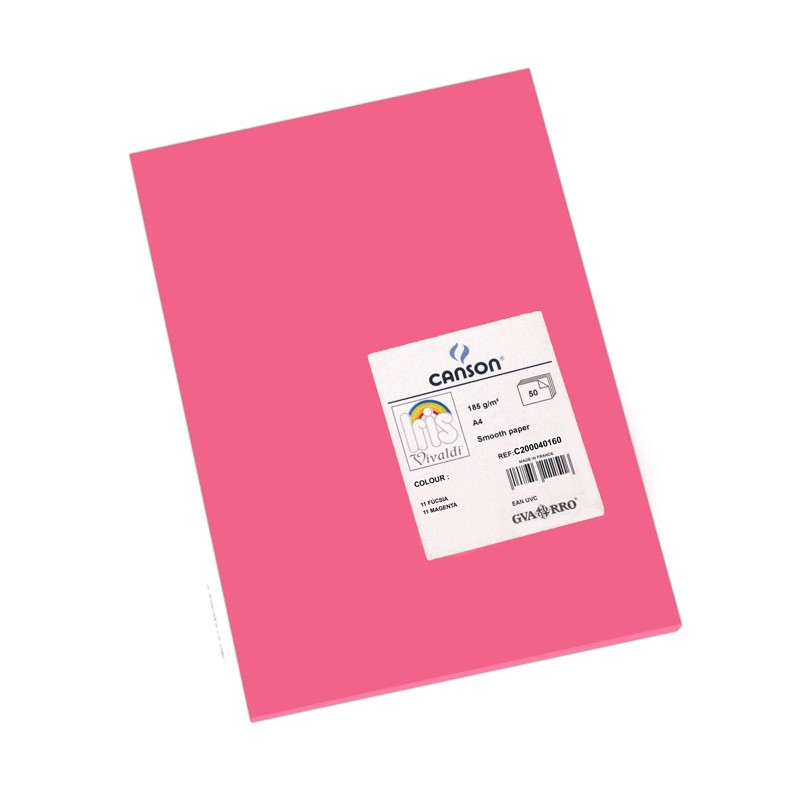 Pack 50 Cartolinas A4 Guarro Íris Canson 40160 Fuschia