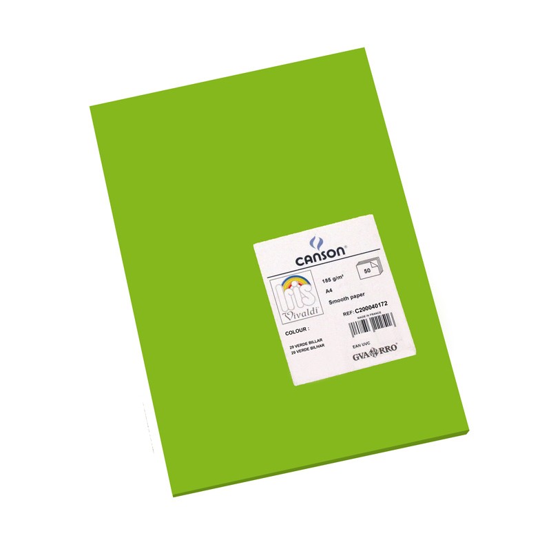 Pack 50 Cartolinas A4 Guarro Íris Canson 40172 Verde Bilhar Pack 50 Cartolinas A4 Guarro Íris Canson 40172 Verde Bilhar