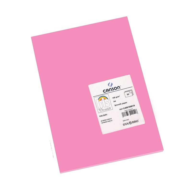 Pack 50 Cartolinas A4 Guarro Íris Canson 108019 Rosa Chicle Pack 50 Cartolinas A4 Guarro Íris Canson 108019 Rosa Chicle