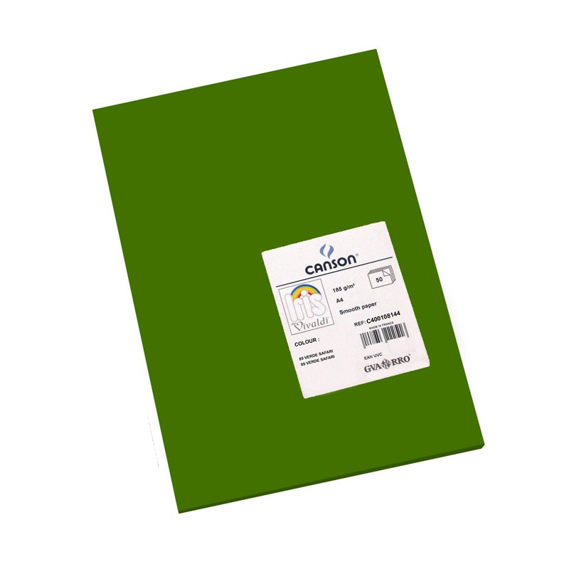 Pack 50 Cartolinas A4 Guarro Íris Canson 108144 Verde Safari Pack 50 Cartolinas A4 Guarro Íris Canson 108144 Verde Safari