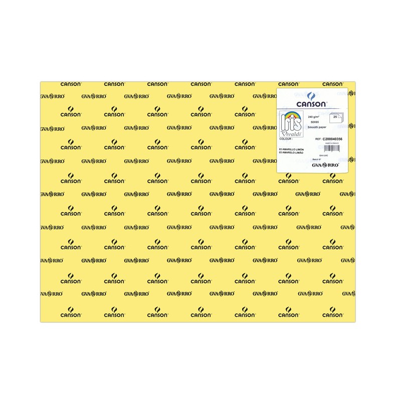 Cartolina A2 240gr Canson Íris Amarelo Limão 40356 - Pack 25 unidades