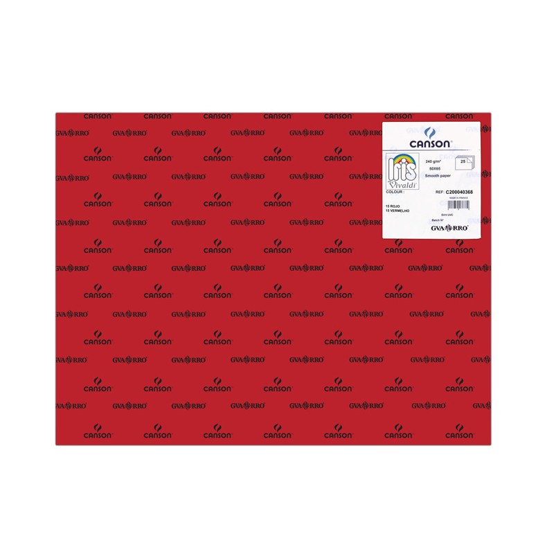 Cartolina A2 240gr Canson Íris Vermelha 40368 - Pack 25 unidades