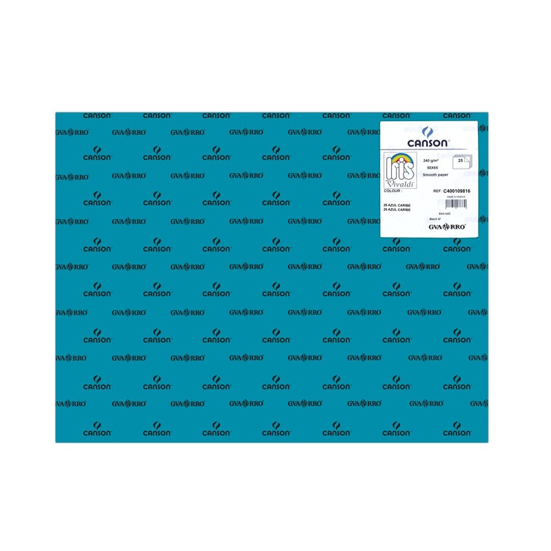 Cartolina A2 240gr Canson Íris Azul Caribe 109816 - Pack 25 unidades