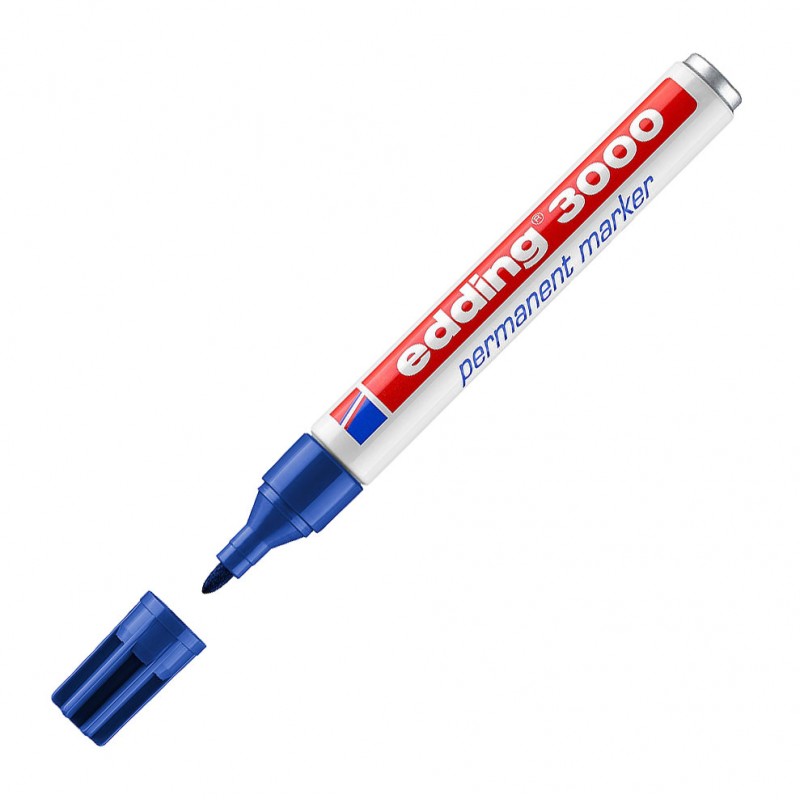 Marcador Permanente Edding 3000 Azul Marcador Permanente Edding 3000 Azul