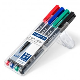 Estojo com 4 Marcadores Staedtler Lumocolor Ponta Média 317-WP4