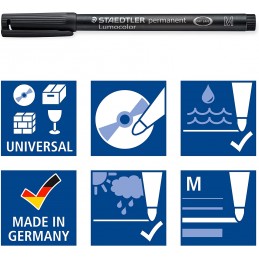 Estojo com 8 Marcadores Staedtler Lumocolor Ponta Média 317-WP8
