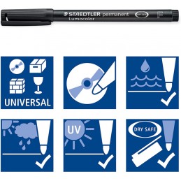 Estojo com 8 Marcadores Staedtler Lumocolor Ponta Fina 318-WP8