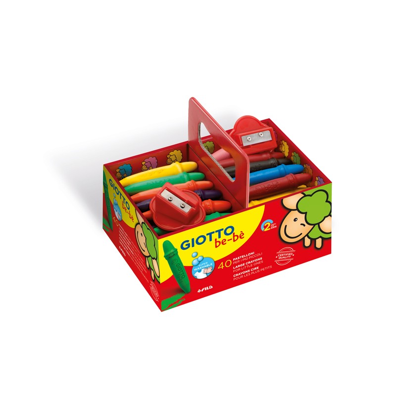 Lápis de Cera Giotto Bebé - Schoolpack 40 unidades + 2 Afias 462700