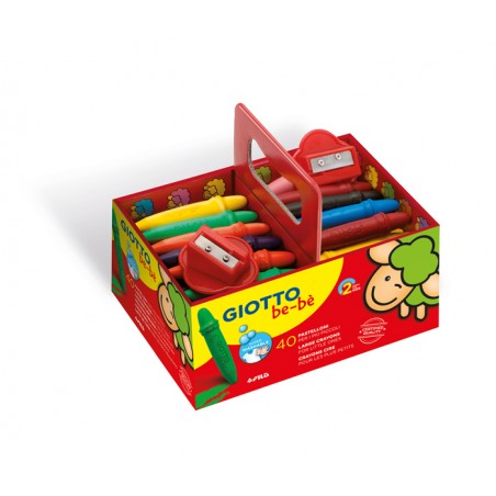 Lápis de Cera Giotto Bebé - Schoolpack 40 unidades + 2 Afias 462700