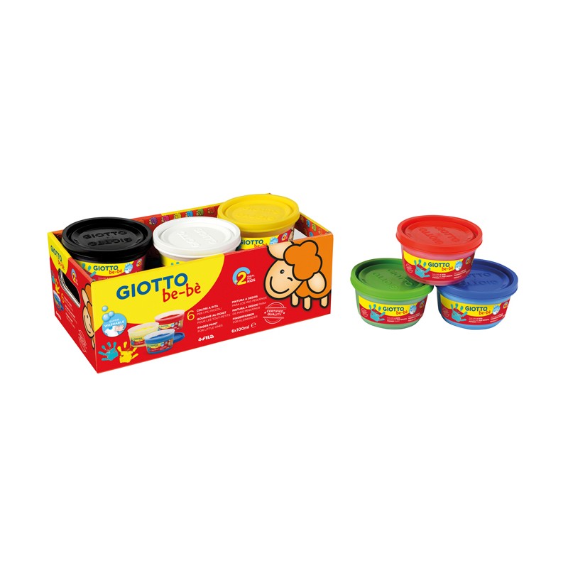Set Giotto Be-Bé 6 Boiões Pintura a Dedos 100 ml 468100 Set Giotto Be-Bé 6 Boiões Pintura a Dedos 100 ml 468100