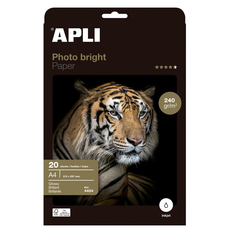 Emb. c/20 Folhas Papel Fotografia A4 Apli 240g 04454 Emb. c/20 Folhas Papel Fotografia A4 Apli 240g 04454