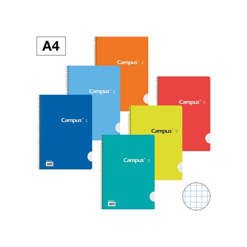 Pack 6 Cadernos Espiral Campus A4 Quadriculado Pack 6 Cadernos Espiral Campus A4 Quadriculado