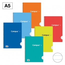 Pack 6 Cadernos Espiral Campus A5 Pautado
