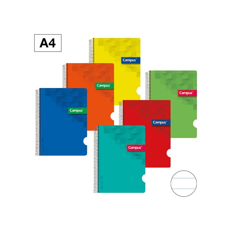Pack 6 Cadernos Espiral Capa Plástica Campus A4 Pautado Pack 6 Cadernos Espiral Capa Plástica Campus A4 Pautado