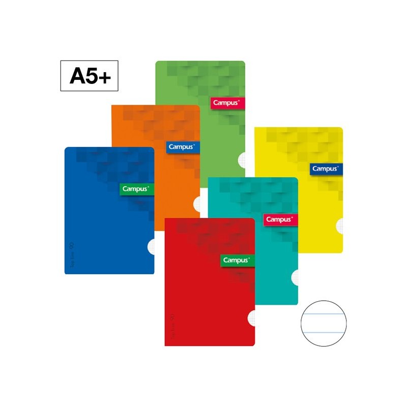 Pack 6 Cadernos Agrafados Capa Plástica Campus A5 Pautado Pack 6 Cadernos Agrafados Capa Plástica Campus A5 Pautado