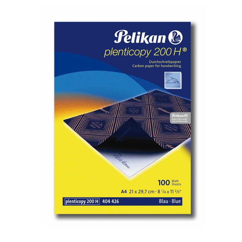 Pack 100 Folhas Papel Químico A4 Pelikan Azul