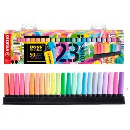 Estojo 23 Marcadores Fluorescente Stabilo Boss 7023 Cores Sortidas