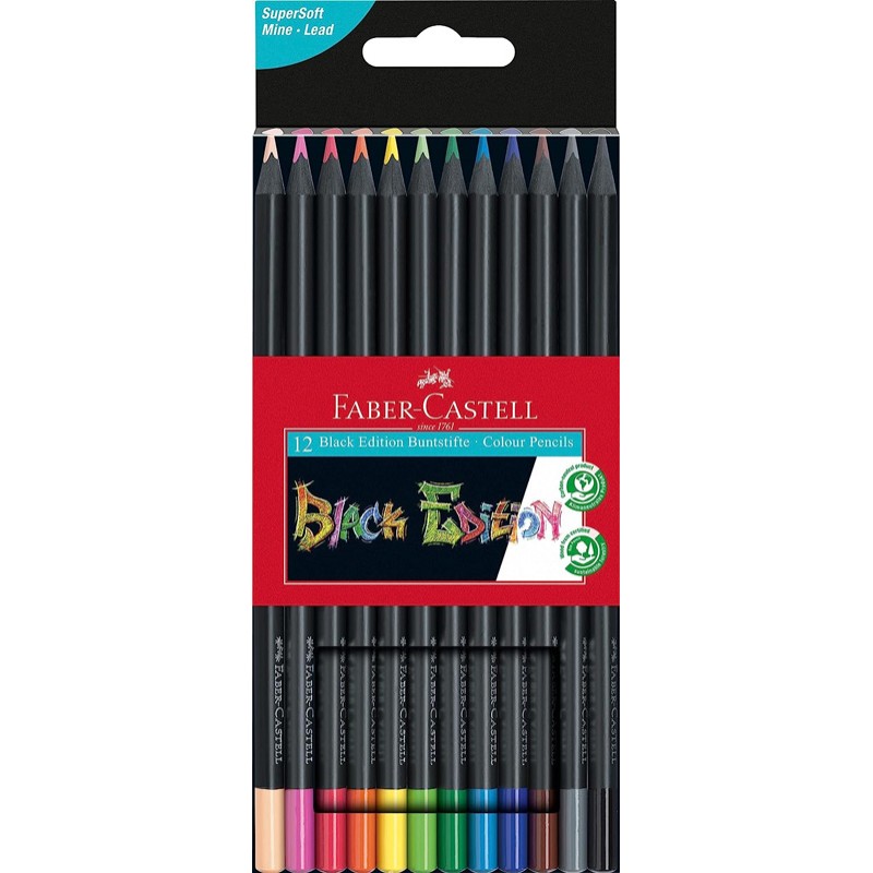 Lápis de Cor Faber Castell Black Edition 116412 - Caixa 12 unidades Lápis de Cor Faber Castell Black Edition 116412 - Caixa 12 unidades