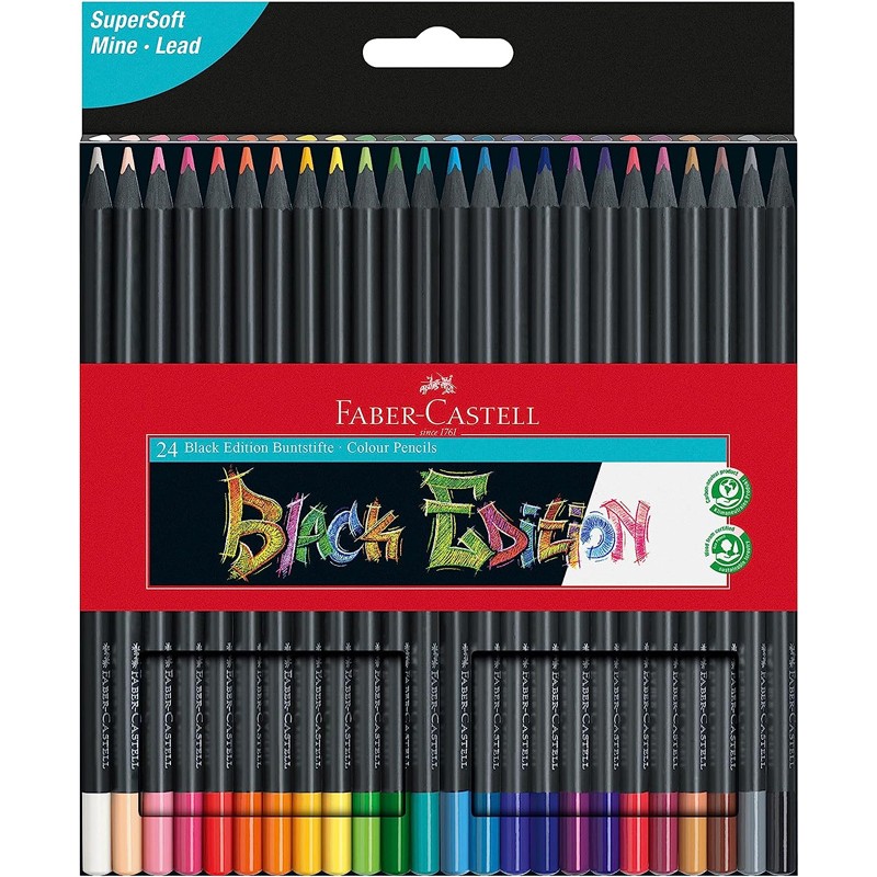 Lápis de Cor Faber Castell Black Edition 116424 - Caixa 24 unidades Lápis de Cor Faber Castell Black Edition 116424 - Caixa 24 unidades