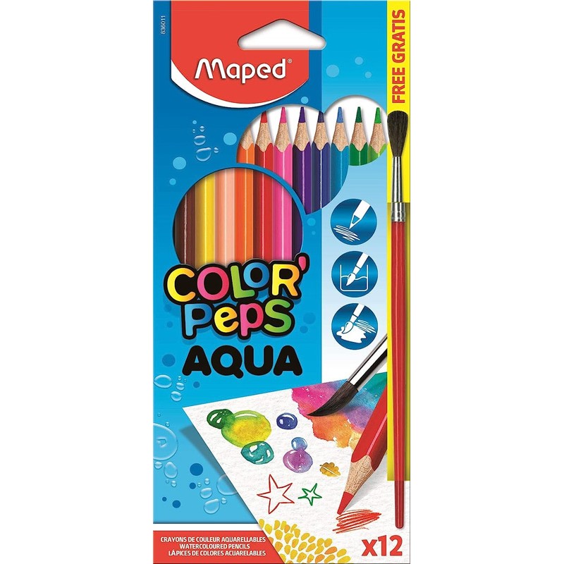 Lápis de Cor Maped Color Peps Aguarela 836011 - Caixa 12 unidades Lápis de Cor Maped Color Peps Aguarela 836011 - Caixa 12 unidades