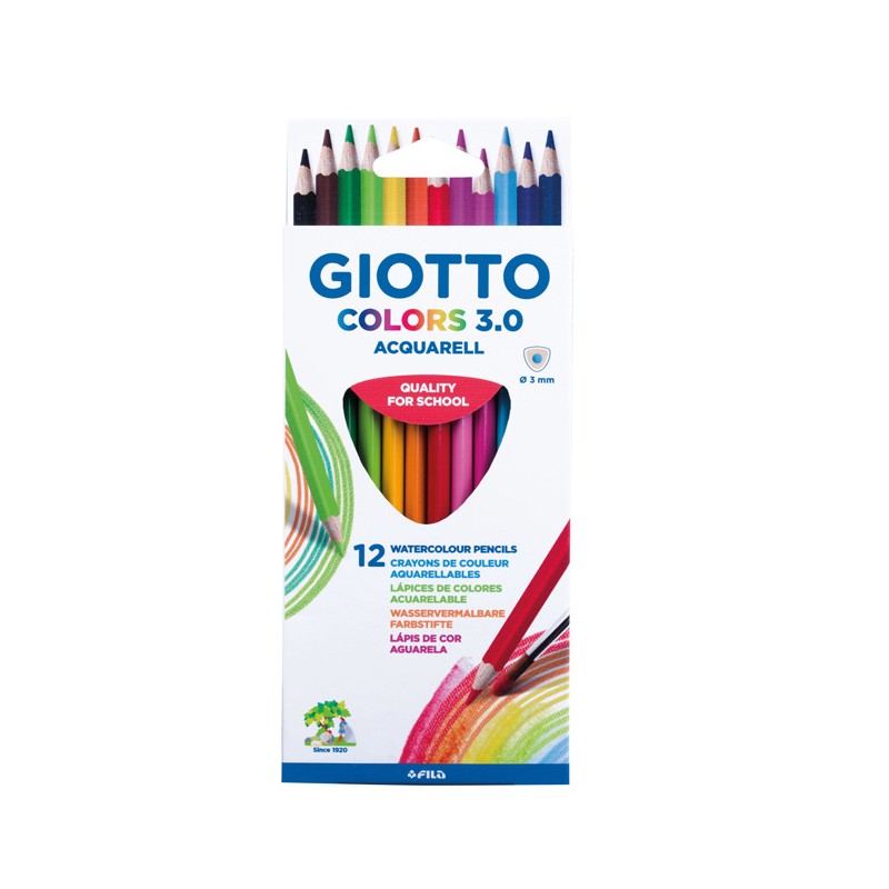 Lápis de Cor Giotto Colors 3.0 Aguarela 277100 - Caixa 12 unidades