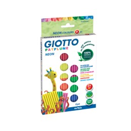 Plasticina Giotto Patplume 33gr 513200 - Caixa 8 Barras Cores Neon