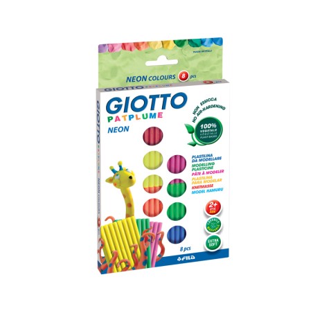 Plasticina Giotto Patplume 33gr 513200 - Caixa 8 Barras Cores Neon