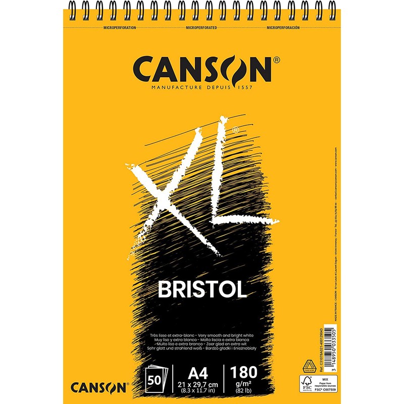 Canson XL - Bloco Bristol 50 Folhas 180gr A4 Canson XL - Bloco Bristol 50 Folhas 180gr A4