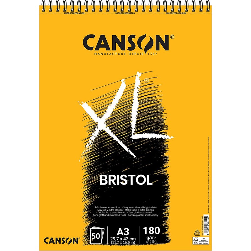 Canson XL - Bloco Bristol 50 Folhas 180gr A3 Canson XL - Bloco Bristol 50 Folhas 180gr A3