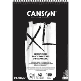 Canson XL - Bloco Dessin Noir 40 Folhas 150gr A3