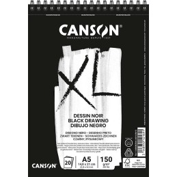 Canson XL - Bloco Dessin Noir 20 Folhas 150gr A5