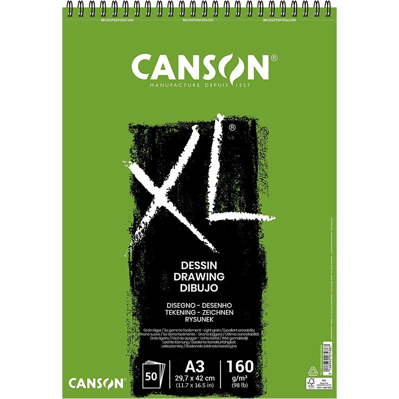 Canson XL - Bloco Dessin 50 Folhas 160gr A3 Canson XL - Bloco Dessin 50 Folhas 160gr A3