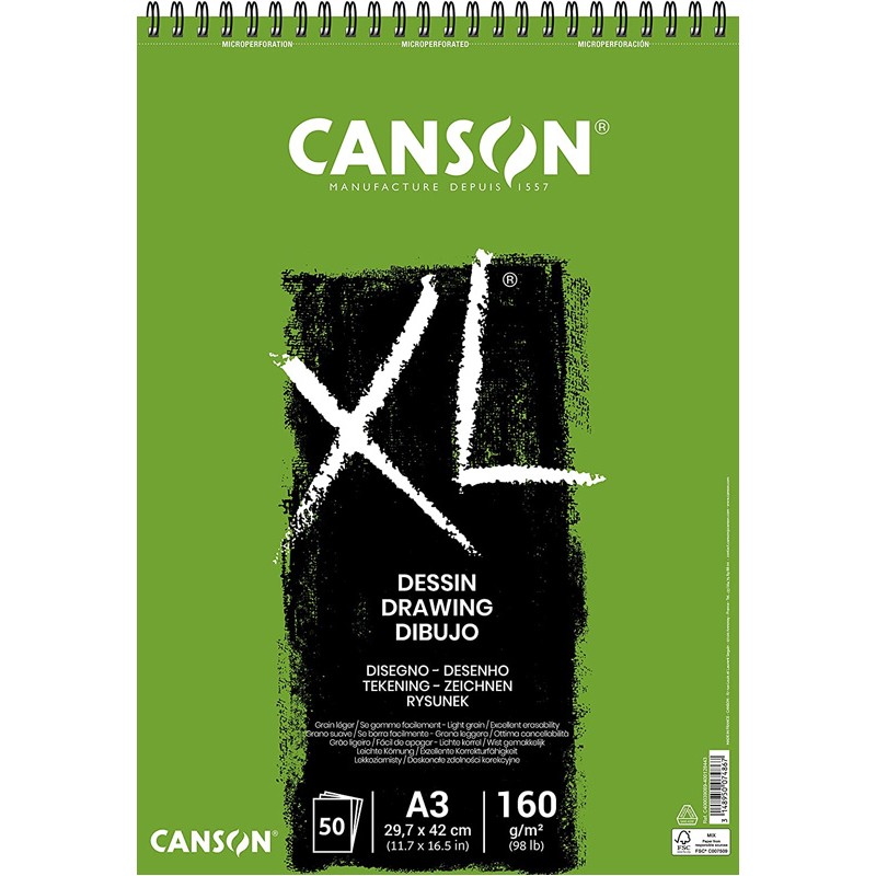 Canson XL - Bloco Dessin 50 Folhas 160gr A3