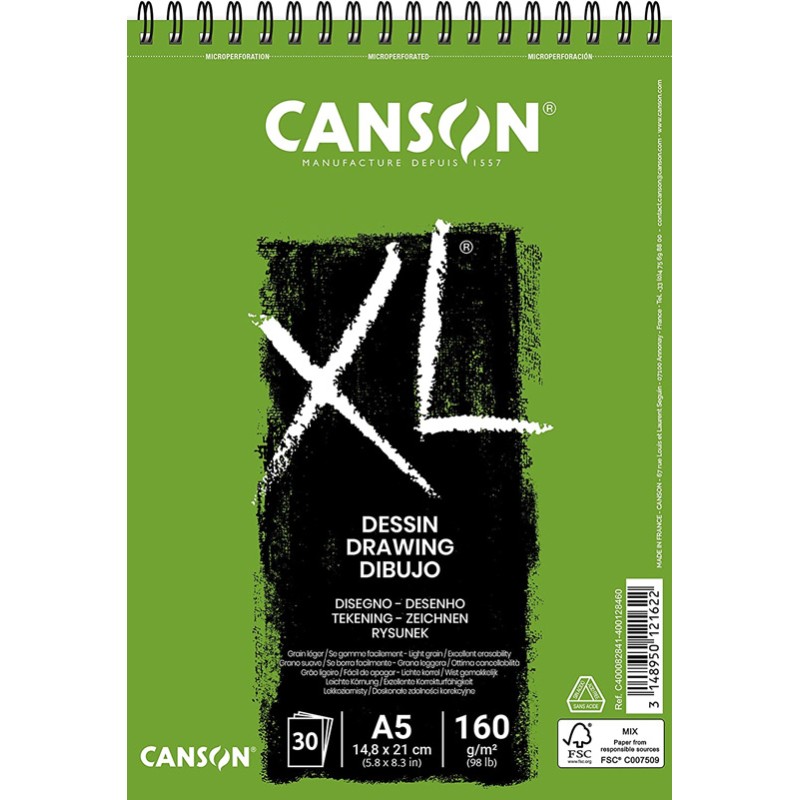 Canson XL - Bloco Dessin 30 Folhas 160gr A5
