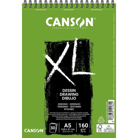 Canson XL - Bloco Dessin 30 Folhas 160gr A5