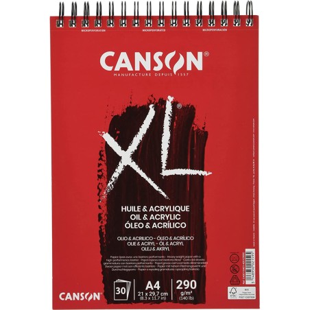 Canson XL - Bloco Óleo e Acrílico 30 Folhas 290gr A4