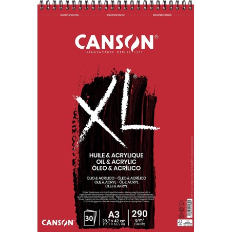 Canson XL - Bloco Óleo e Acrílico 30 Folhas 290gr A3