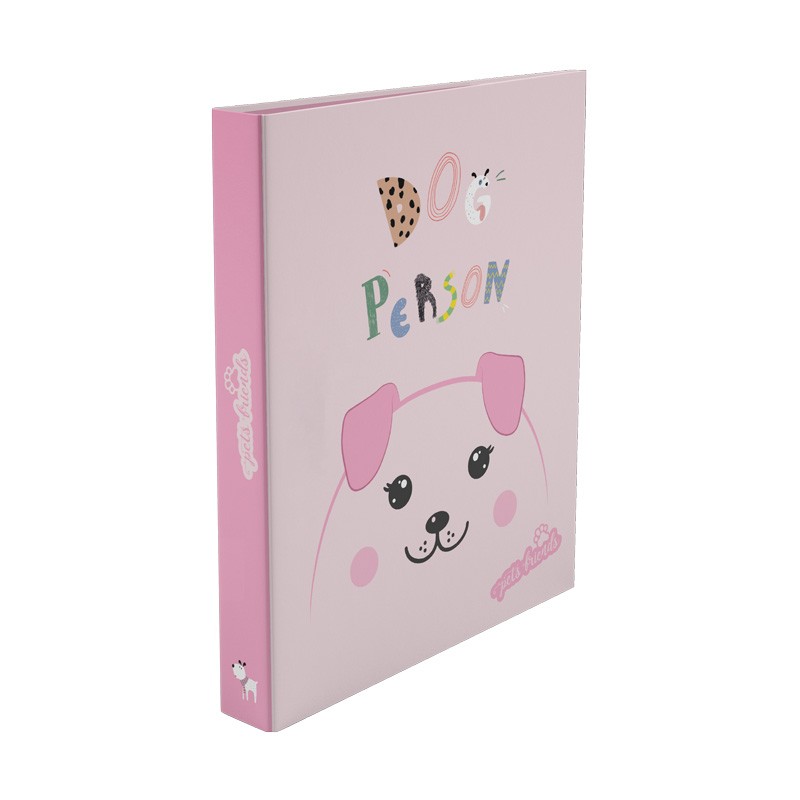 Capa Escolar A4 2 Argolas 40mm Dog Person Girl Capa Escolar A4 2 Argolas 40mm Dog Person Girl