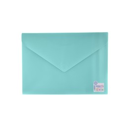 Envelope em Plástico A4 com Velcro 90105 Azul Pastel