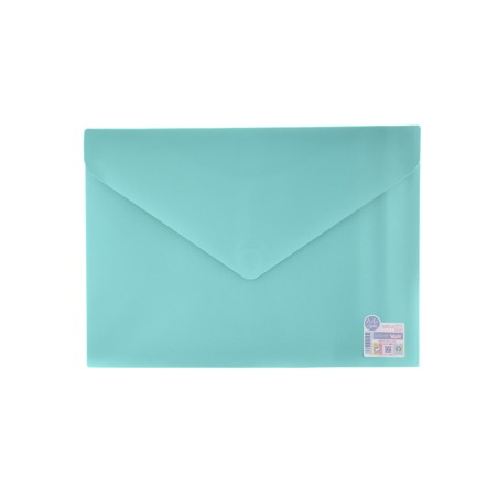 Envelope em Plástico A4 com Velcro 90105 Azul Pastel