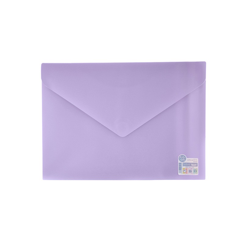 Envelope em Plástico A4 com Velcro 90105 Lilás Pastel Envelope em Plástico A4 com Velcro 90105 Lilás Pastel