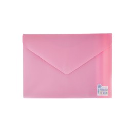 Envelope em Plástico A4 com Velcro 90105 Rosa Pastel