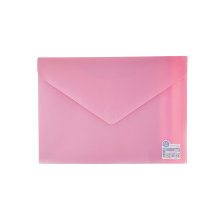Envelope em Plástico A4 com Velcro 90105 Rosa Pastel